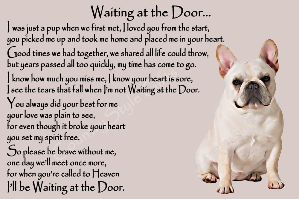 Countrystyle Gifts French Bulldog Memorial Dog Bereavement Pet Loss Flexible Fridge Magnet - Waiting At The Door