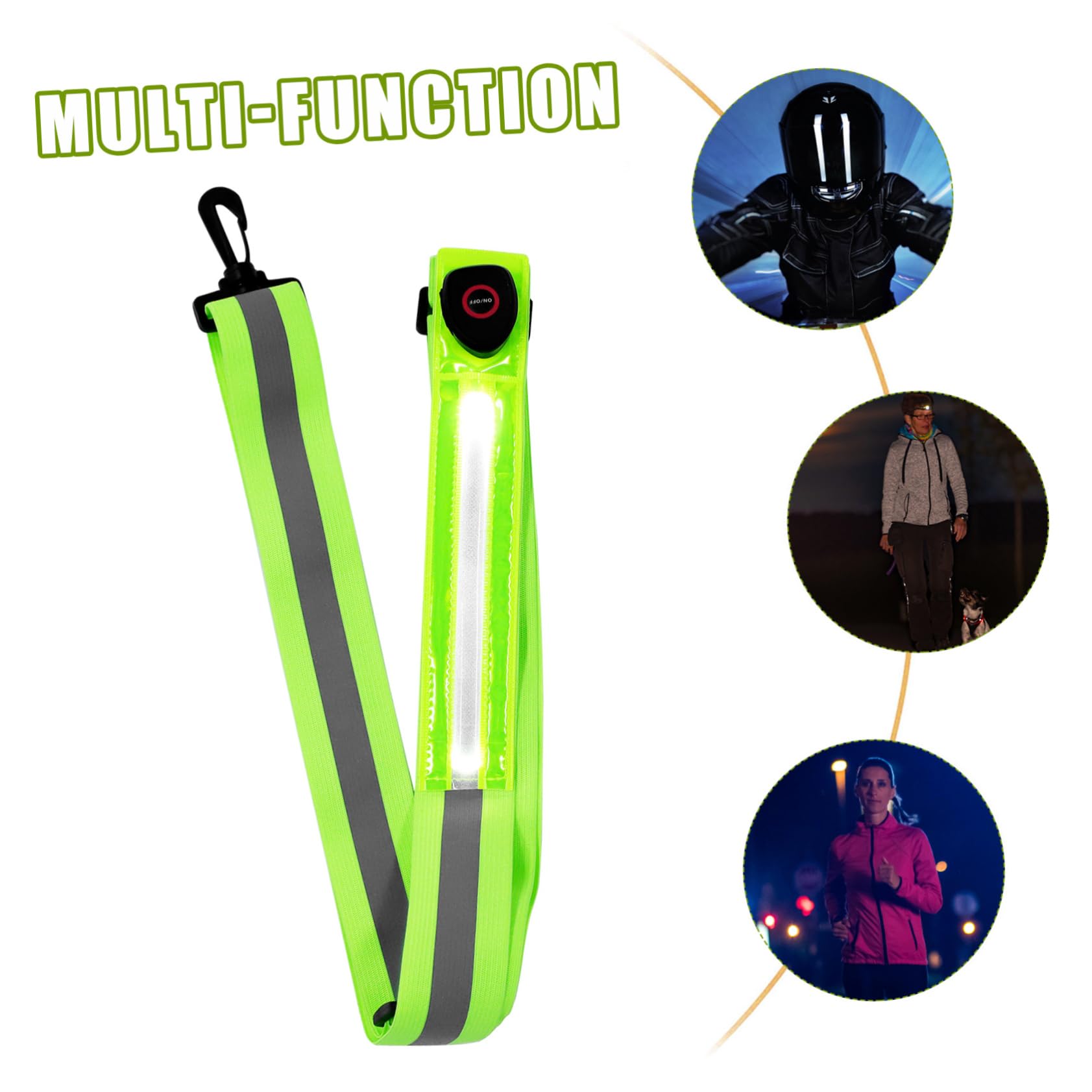 Toddmomy Ceinture LED Réfléchissante Rechargeable Bandoulière Confortable pour Activités Nocturnes pour Course Loisirs Plein Air