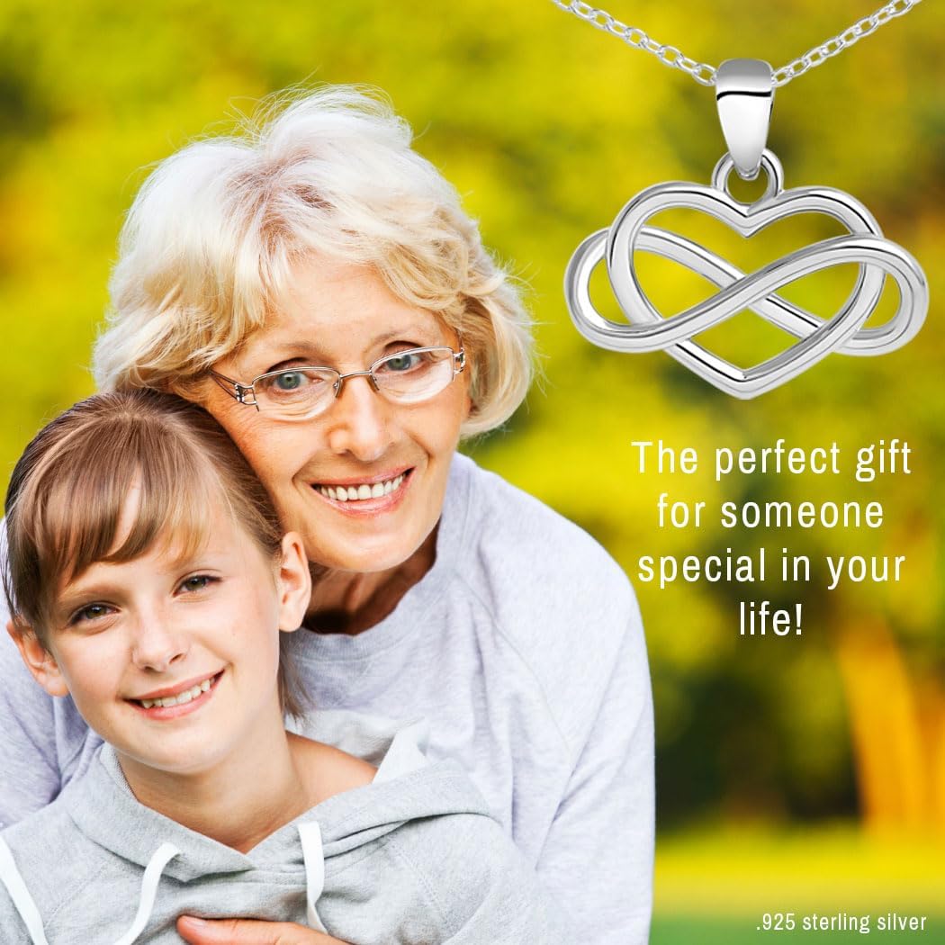 LUV AND GRATITUDE Granddaughter Gifts from Grandma, Granddaughter Necklace, Granddaughter Birthday Gifts, Sterling Silver Infinity Heart Necklace for Granddaughter with Message Card and Gift Packaging - Image 4