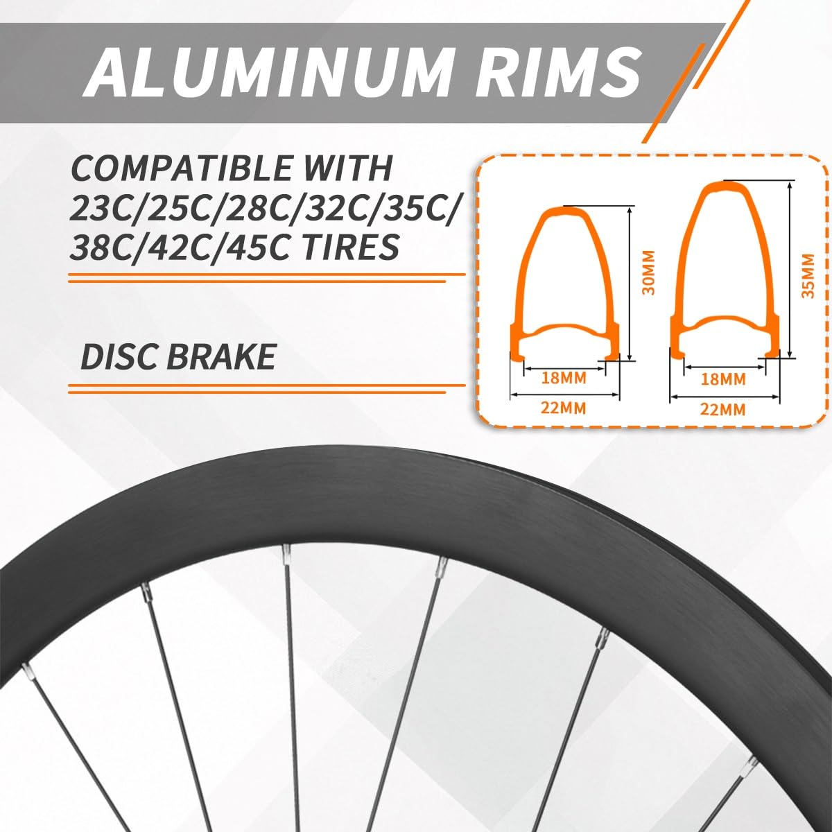 Set Di Ruote 700C Con Freni A Disco for Bici Da Strada Cerchio Center Lock Perno Passante Anteriore 100mm Posteriore 142mm For Cassetta 7-12/11-12 Velocità