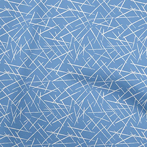 oneOone Viscose Jersey Blue Fabric Abstract Craft Projects Decor Fabric Printed By The Yard 60 Inch Wide