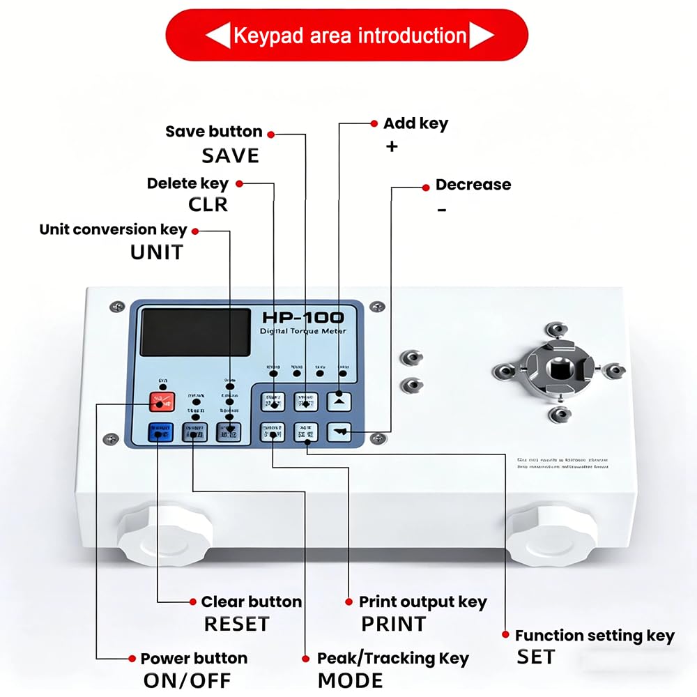 Tester digitale per contatore di coppia per tappi di bottiglia, morsetto regolabile da 10 a 160 mm, strumento di precisione con display multi-unità per controllo qualità
