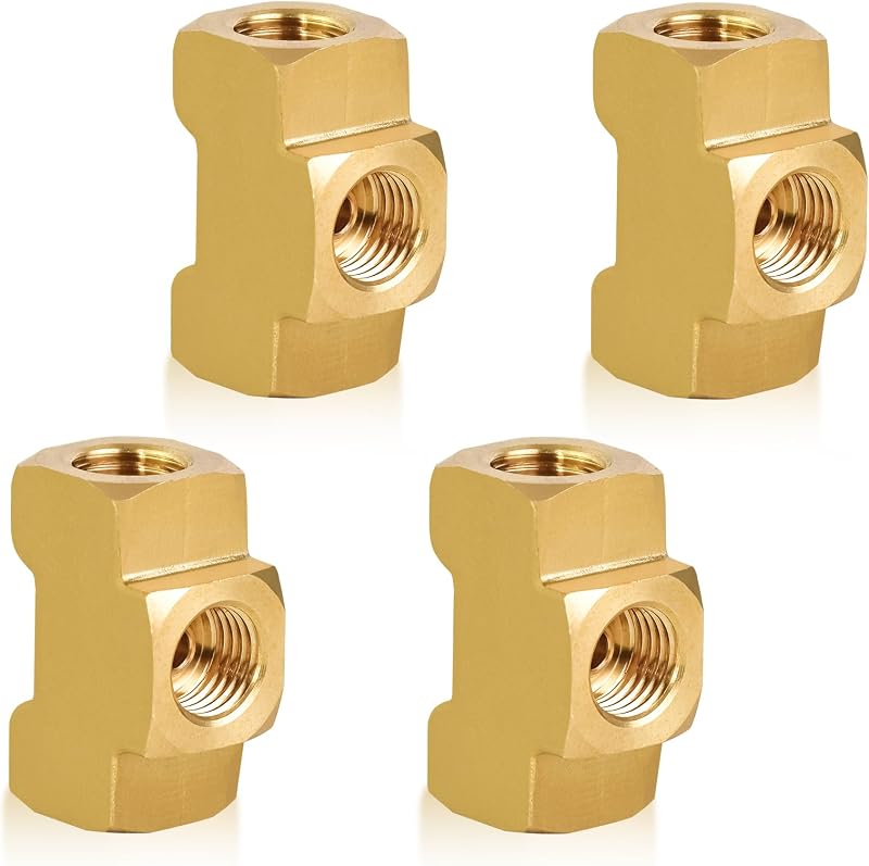 Conector em T para linha de freio MuHize 3/16" com rosca 3/8-24 UNF – Kit com 4 unidades