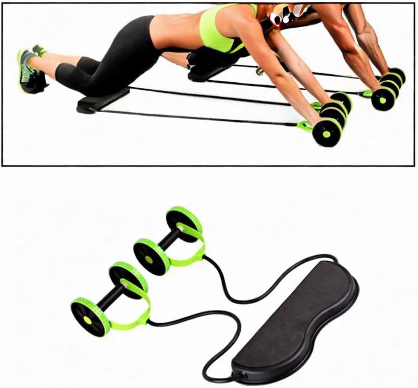 Ab Roller Wheel Fitness Equipment Portable Ab Machine with Elastic Resistance Ab