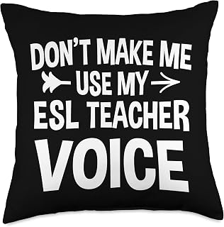 ESL Teacher Voice English Second Language Instructor Throw Pillow, 18x18, Multicolor