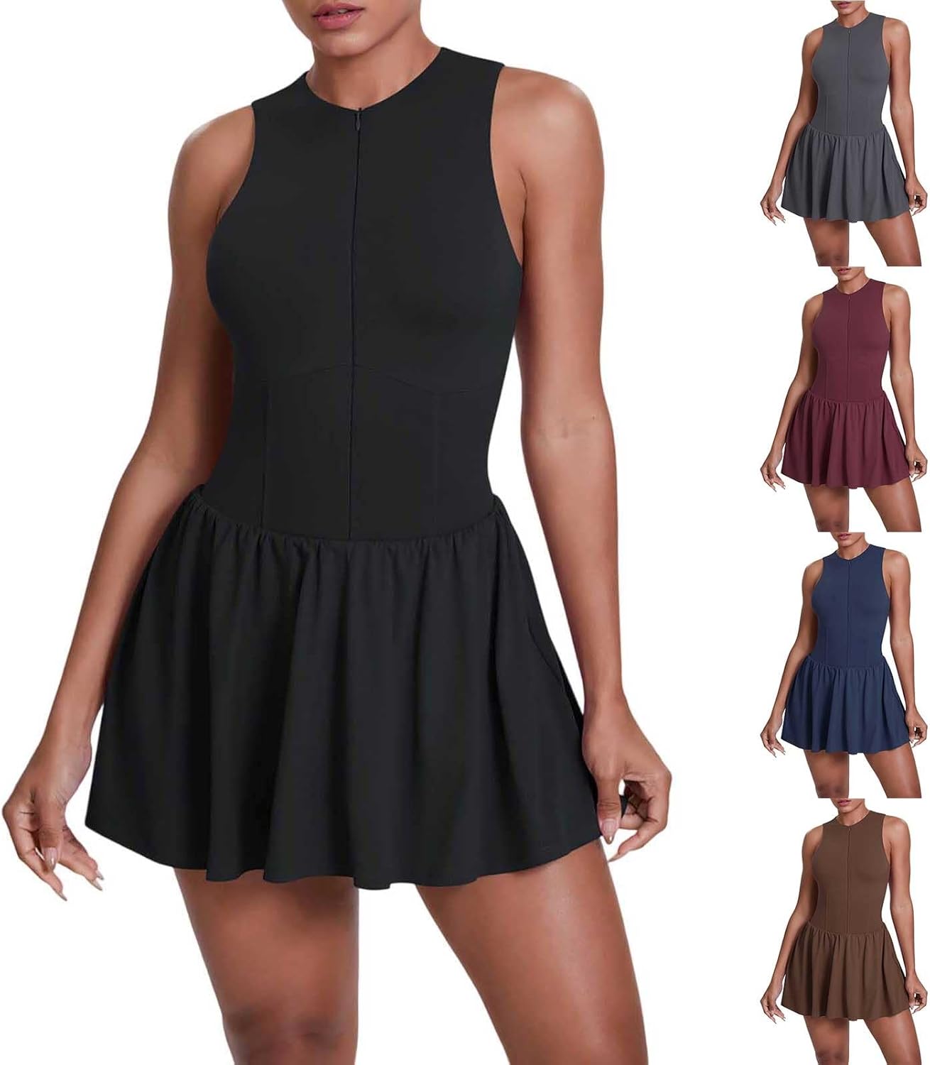 Athletic Dress for Women Tennis Dresses Golf Workout Outfits Pleated Active Skort with Shorts Underneath