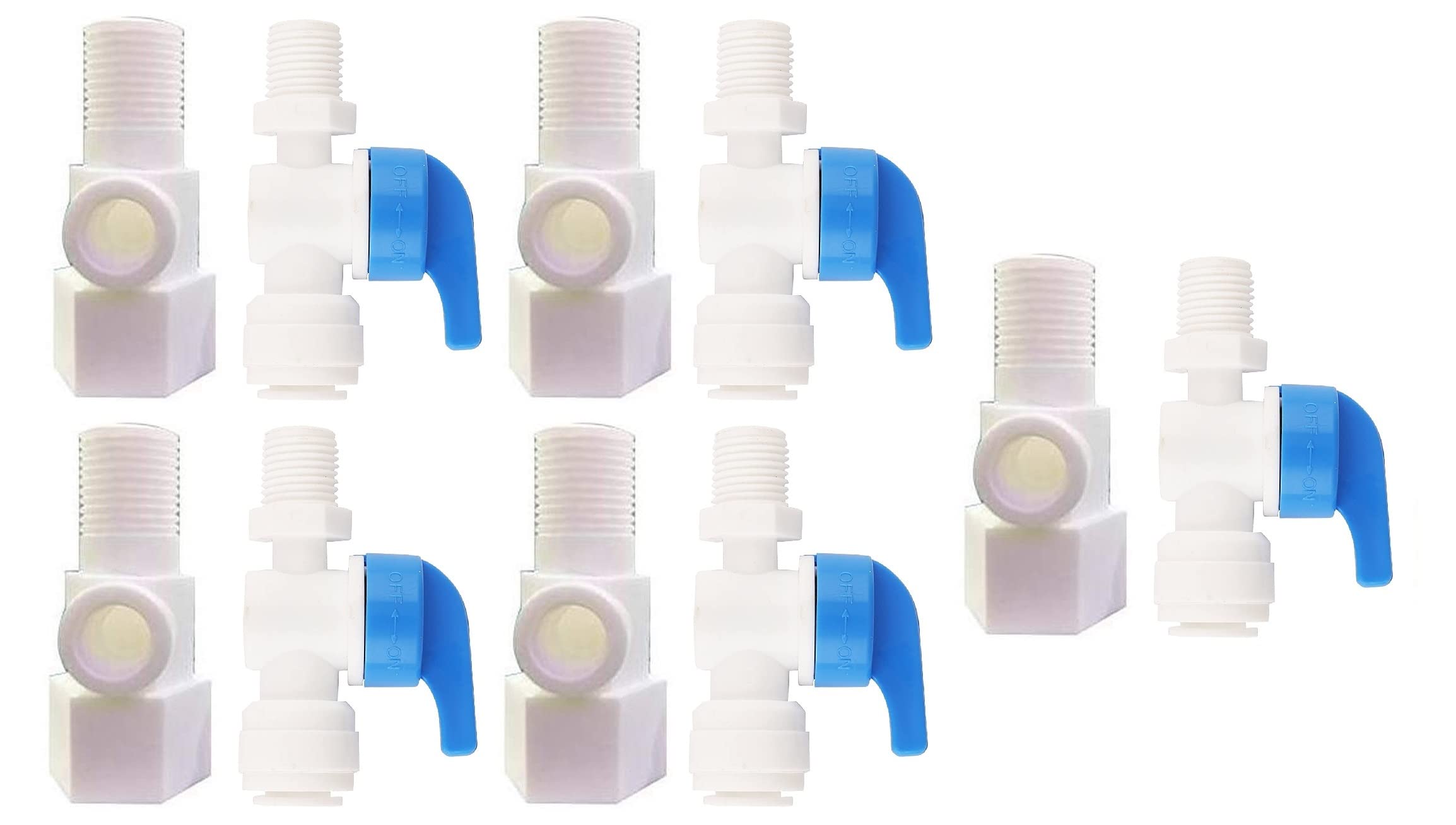 Plastic Inlet Coupling + Valve/Connector Ro/Uv/Water Filter Purifier 3/8" Size (D.V.Set), Rust Free, Long life, (Plastic Inlet Valve & Handle)- Set Of 5