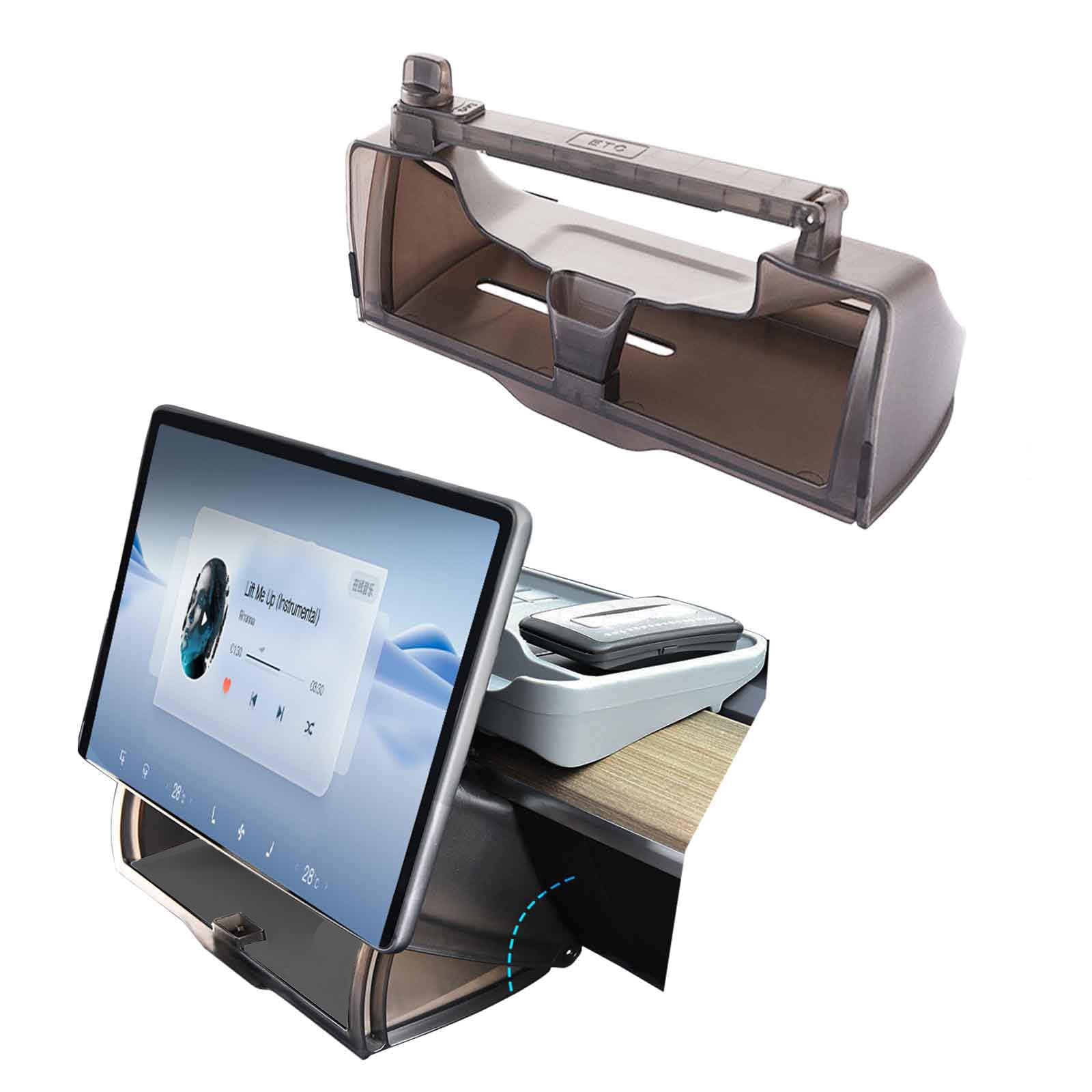 DOBOLAN Hidden Storage Organization Below The Screen, Suitable for Tesla Model 3/Model Y,Car Storage Accessories Can Store Tissue Boxes Cell Phone Sunglasses and Keys