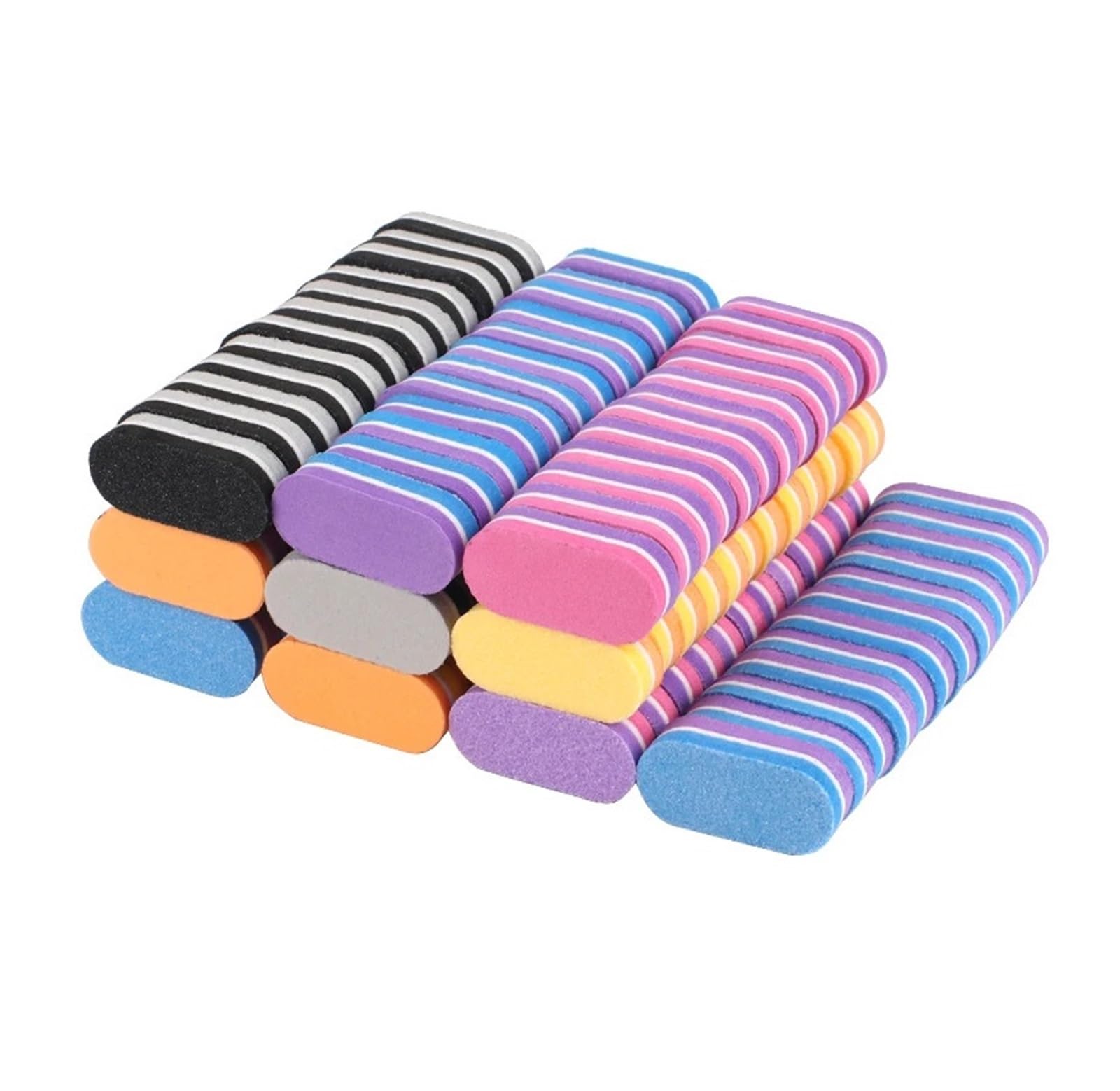 50 teile/los Schwamm Nagelfeile 100/180 Bunte Nagelpuffer Doppelseitige Schleifpuffer Nagelhautentferner Pediküre Maniküre Dateien