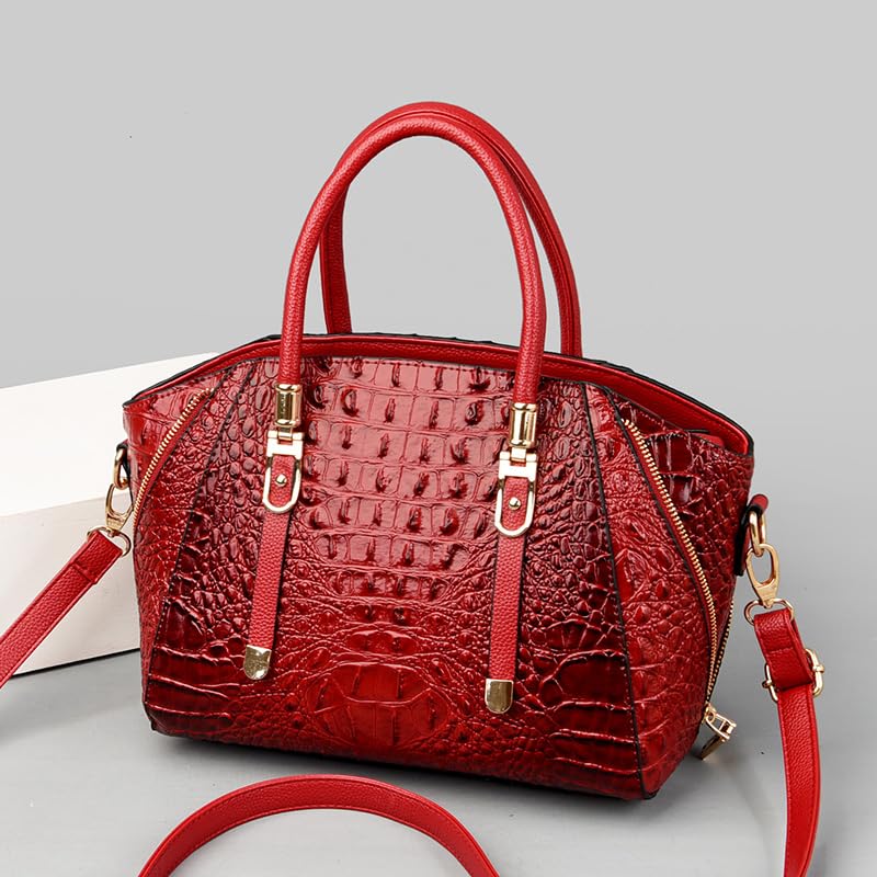 Image of Trendy Crocodile Handbags for Women: Large Capacity Leather Handbag Crossbody Bags with Shoulder Strap Ideal Choice