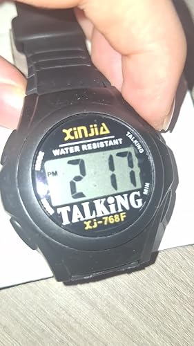 Orologio Parlante Digitale Nero FR-768TF Con Annuncio Dell'Ora In Francese E Allarme - Ideale Per Non Vedenti E Ipovedenti
