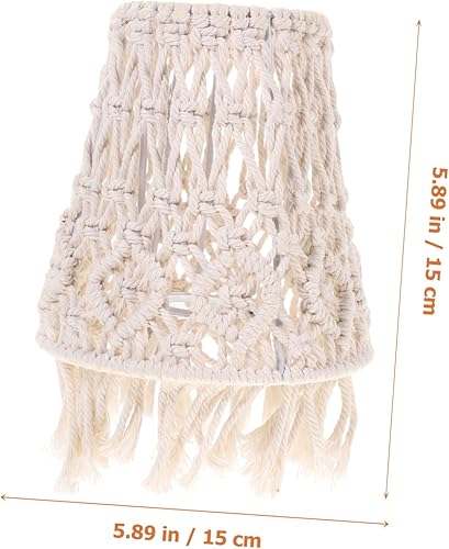 Miniatura 4 de Pantalla bohemia con flecos, para decoración de escritorio, para lámparas de mesa, estilo de lámpara, pantalla de pie, pantalla tejida, para lámpara