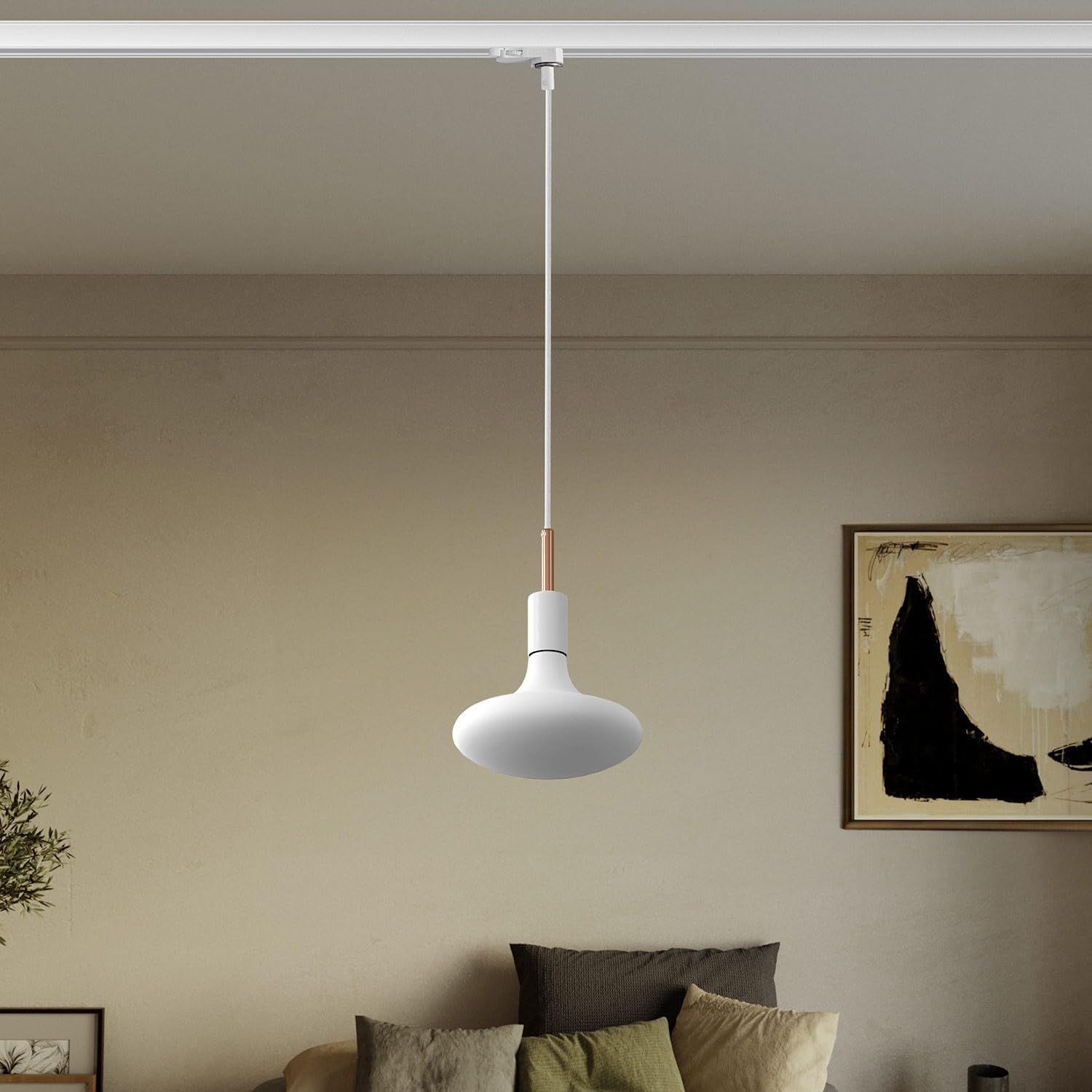 creative cables - Suspension pour rail de 7 cm avec serre-câble - Ampoule incluse