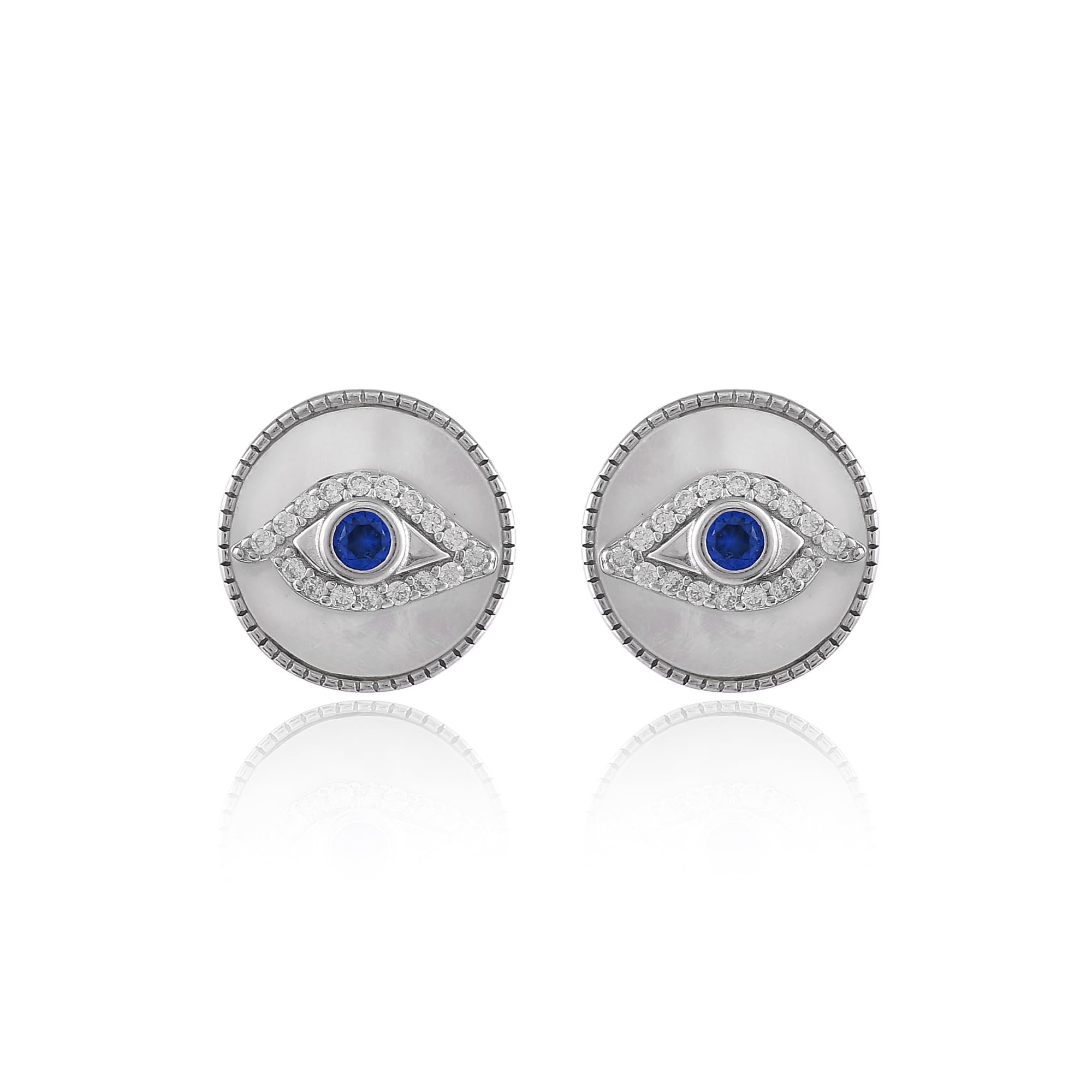Nemichand Jewels 925 Pure Sterling Silver Evil Eye Stud Earrings For Women and Girls (B0CWDGQ1Z1) Amazon Price History, Amazon Price Tracker