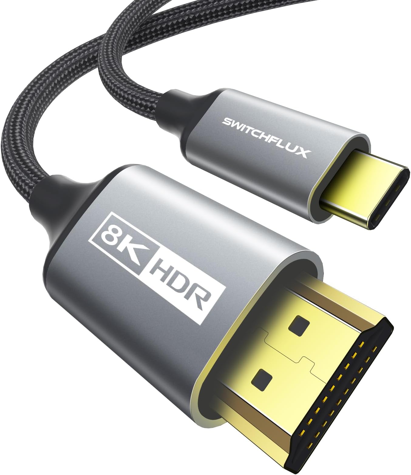 USB C to HDMI Cable 2.1, 6FT 8K@60Hz,4K@144Hz,2K@165Hz Type C to HDMI Cord Support HDCP2.3/HDR/DSC Thunderbolt 3/4 for MacBook, iPhone 15/Plus/Pro/Pro Max,Dell,HP, Lenovo, S22