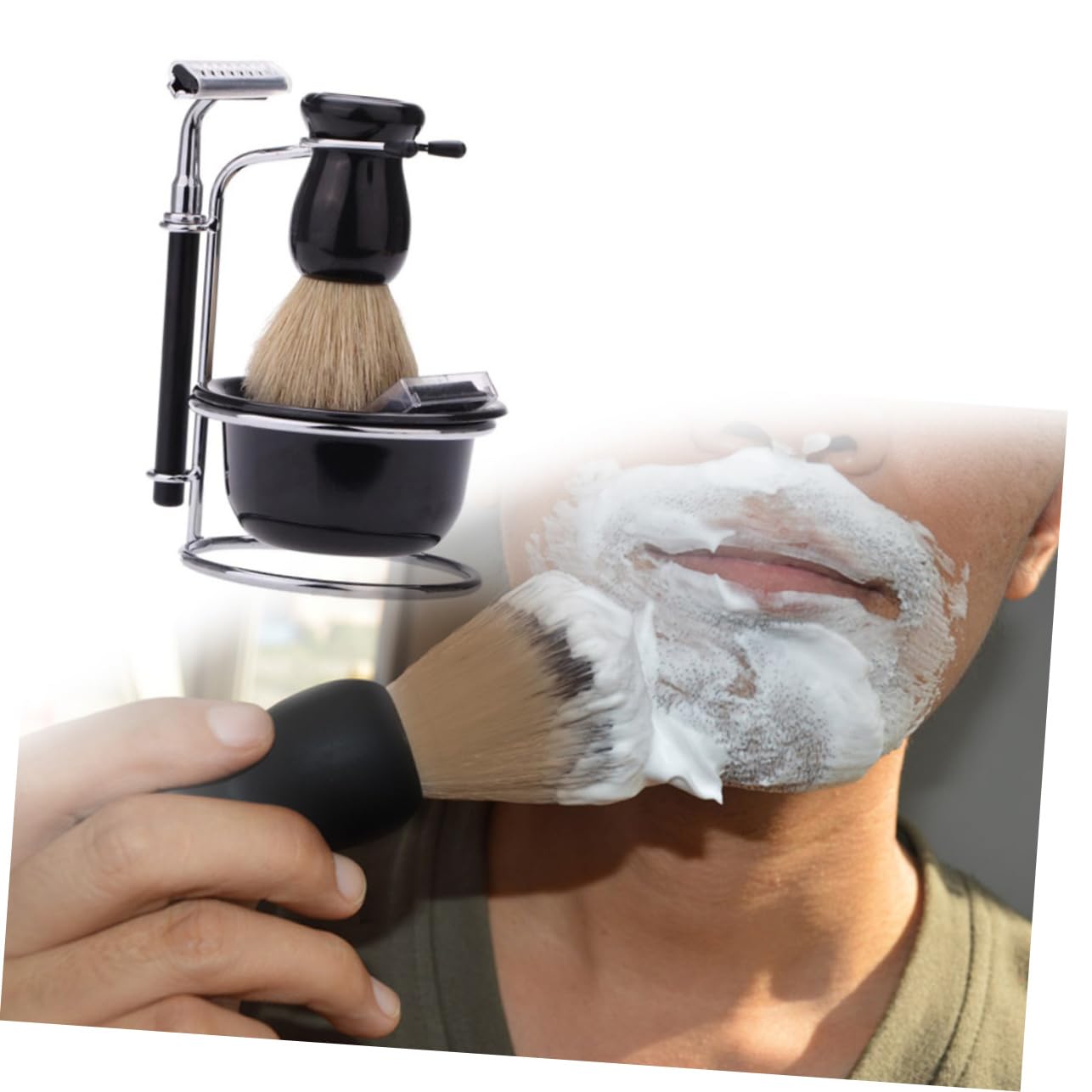 Kit Per La Della Maschile - Set Da Barba Per Uomo Set Con Sicurezza Pennello Da Barba Supporto Ciotola - Regali Per Papà Regali Per Fidanzato Regali Per Marito