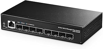 Binardat 8 Port 10 Gigabit SFP+ Managed Switch, Support 1G/10G SFP+ Module, 160Gbps Bandwidth, Web/CLI L3 Managed, Metal Fanless Fiber Desktop Network Switch