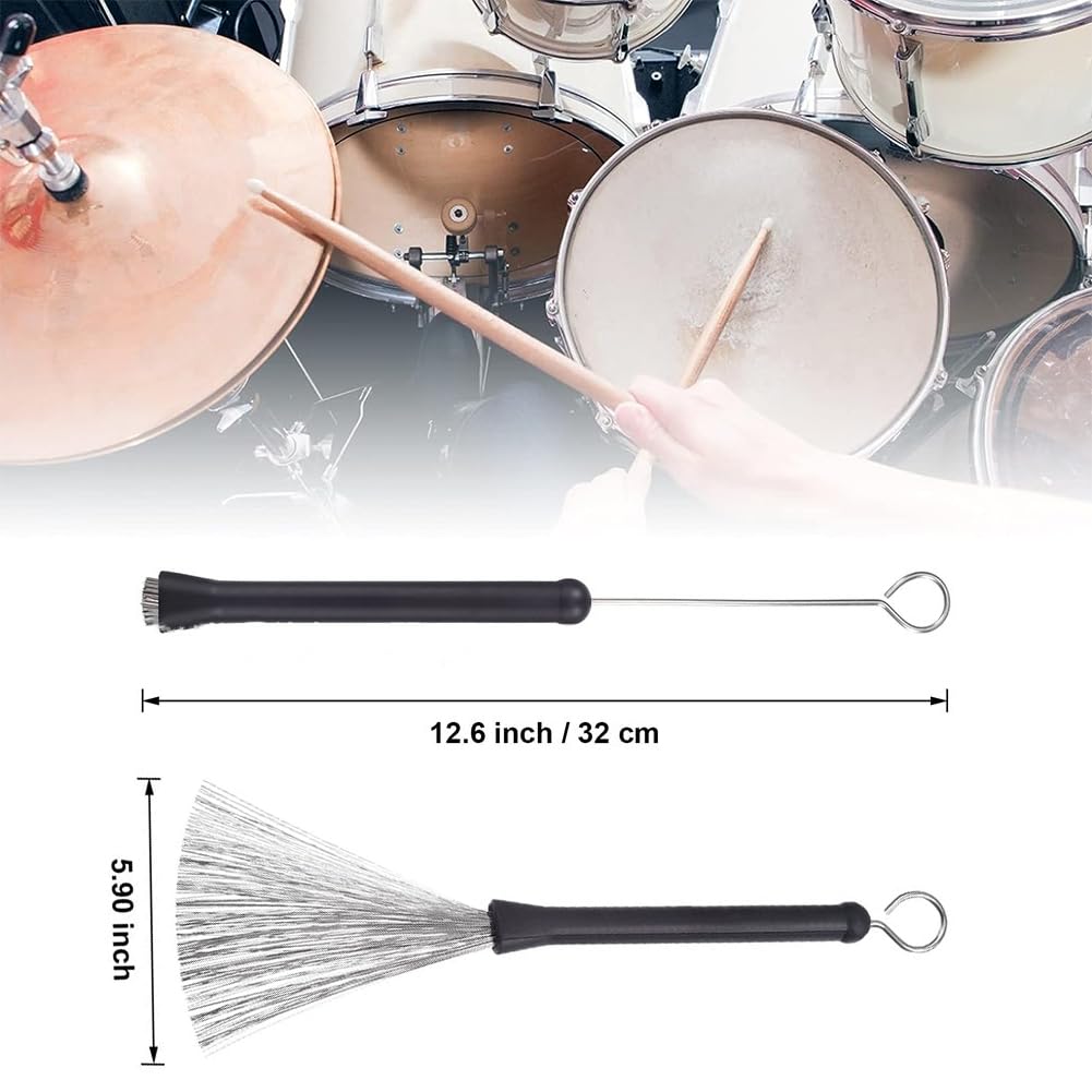 Flix Fibers Jazzbesen FFJ, Schlagzeug-Besen – Für Drums & Becken, Dark Blue