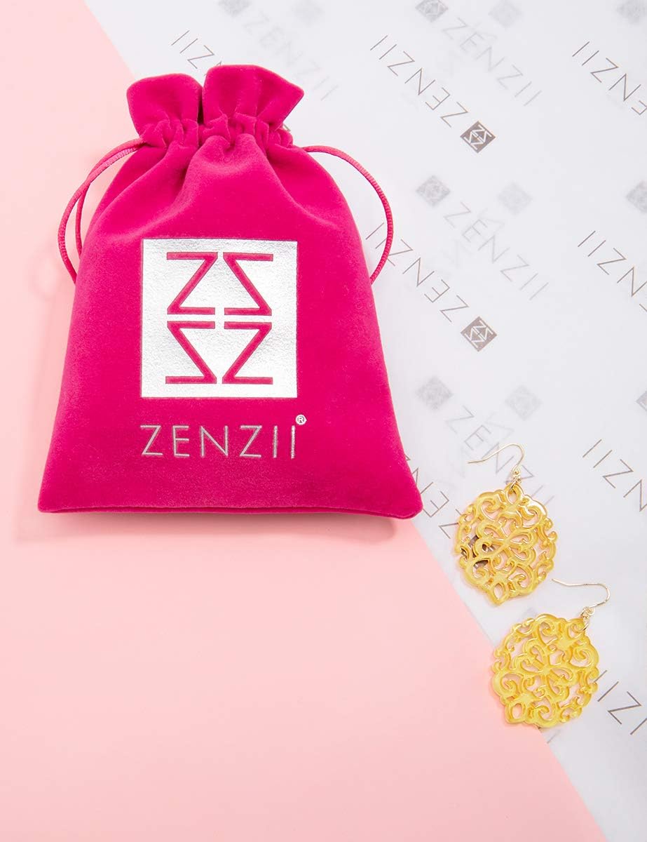 ZENZII Acrylic Resin Earrings for Women Girls Statement Geometric Modern Pattern Acetate Drop and Dangle Earrings Fashion Jewelry - Image 6