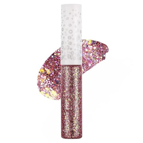 Miniatura 10 de Quxunzzz Sombra de ojos con purpurina líquida, delineador de ojos con purpurina líquida, brillo metálico, aspecto de ojos, impermeable, de larga