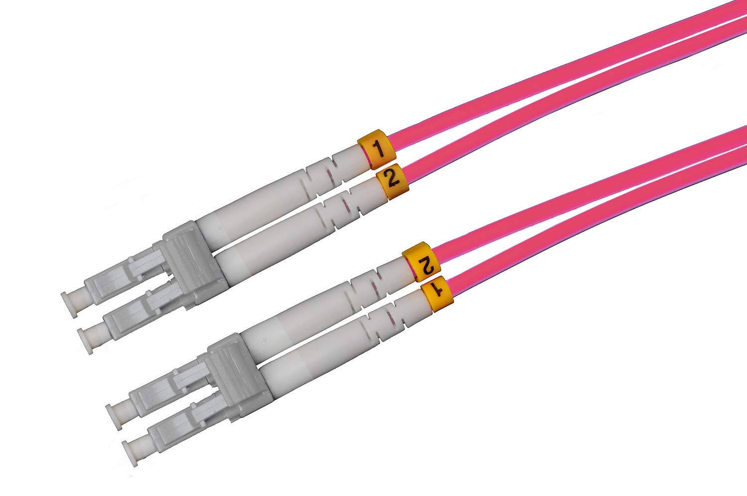 Câble à fibre optique LWL - OM4, multimode, violet ericave, LC/UPC vers LC/UPC mâle Duplex 50/125, LSZH 40m Enterprise Edition