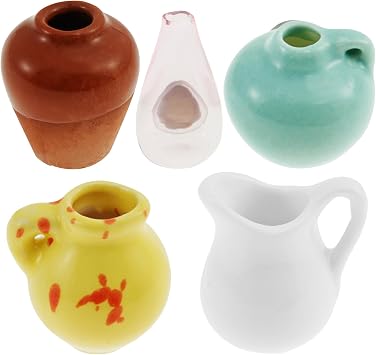5 Pcs Mini Vase Magnets, Mini Ceramic Vase Magnets, Creative Mini Fridge Magnets, Simulation Ceramic Flower Vase 3D Refrigerator Magnet Set, Cute Miniature Vase Magnets for Home Kitchen Office