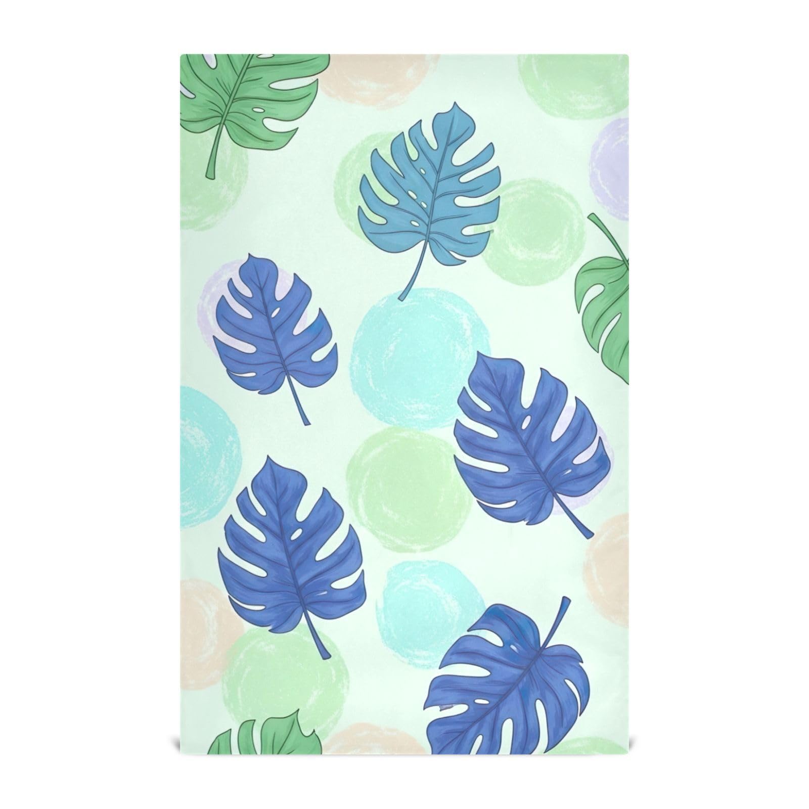 Paños de cocina de 28 x 18 pulgadas con diseño botánico azul y verde de alta absorción