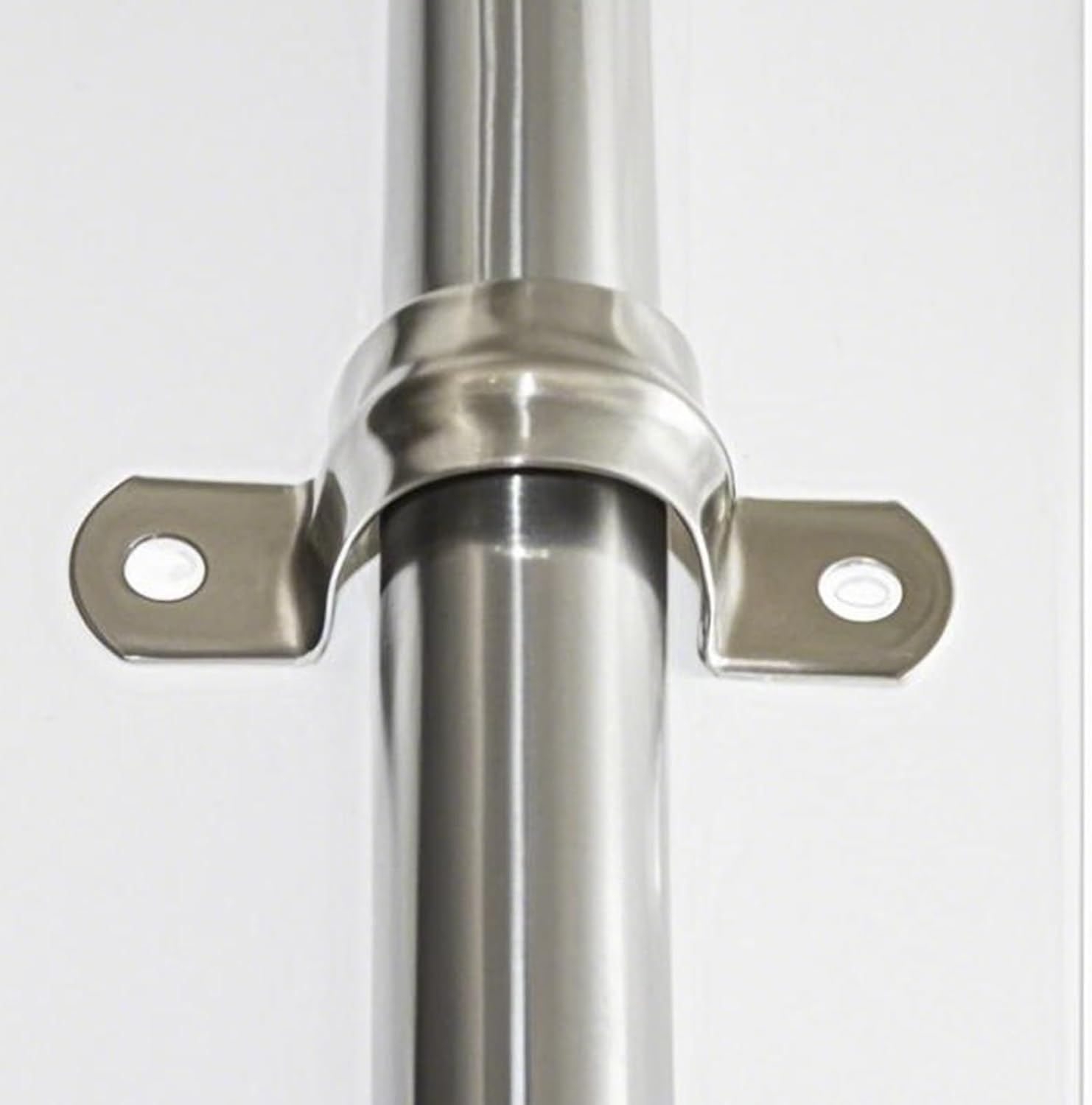 HAKZEON 200 PCS 2 Inches M50 Rigid Pipe Strap, Two Hole Stainless Steel U Bracket Tension Clips, Robust Tube Strap Clamps for Securing Pipe Cable Hose on Many Surfaces
