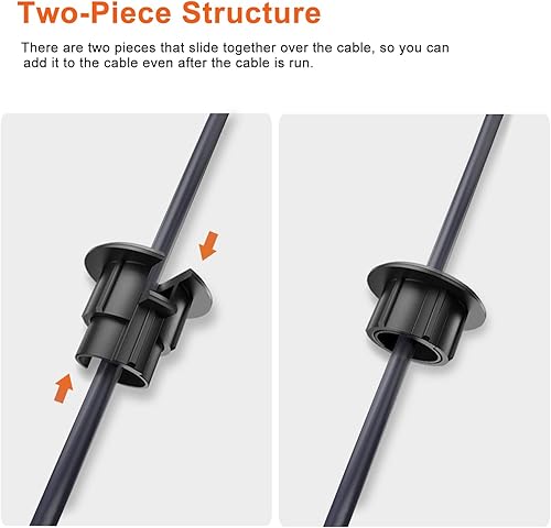 Miniatura 9 de Starlink - Juego de 2 arandelas de buje de pared para router Starlink Dishy Router Ethernet, kit de enrutamiento de cables Starlink para orificio de