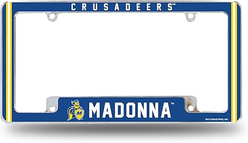 Miniatura 91 de Rico Industries NCAA Marco de matrícula estándar cromado de 12 x 6 pulgadas para automóvil, camión, SUV (escuelas L-M)