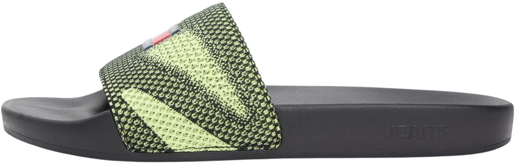 Tommy Jeans Men's TJM Summer Sandal 26 EM0EM01697 Slides, Green (Lime Essence/Black), 10.5 UK