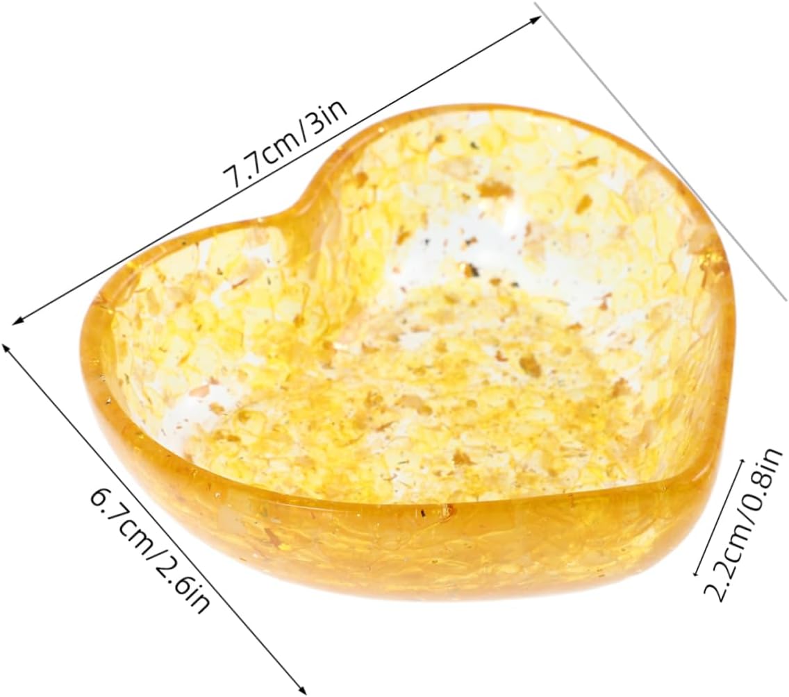 PRETYZOOM Heart Shaped Natural Crystal Candle Holder Unique Resin Design for Home Decor for Romantic Settings Living Room Bedroom Office