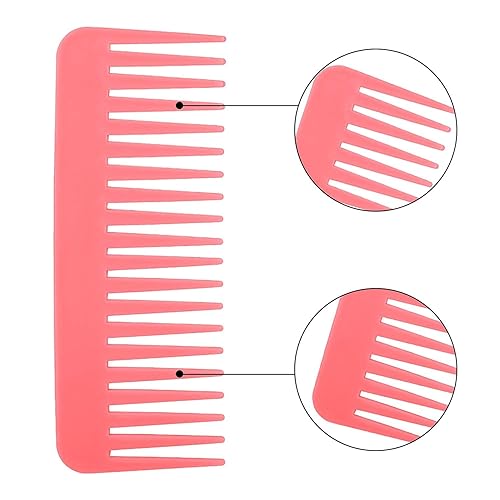 Miniatura 5 de Peines desenredantes de peine de dientes anchos 3 peines de dientes anchos para cabello rizado, peine de dientes anchos de plástico sin mango, peine