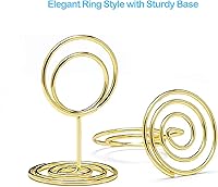 Vista 4 de 20 soportes para tarjetas de lugar, bonitos soportes para números de mesa, tamaño pequeño, soportes de números, clips de menú de fotos de alambre