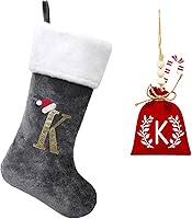 Vista 105 de Medias de Navidad de Terciopelo Rojo de 20 Pulgadas con Puño de Felpa Súper Suave Blanco con Monograma, Medias de Navidad Personalizadas Bordadas