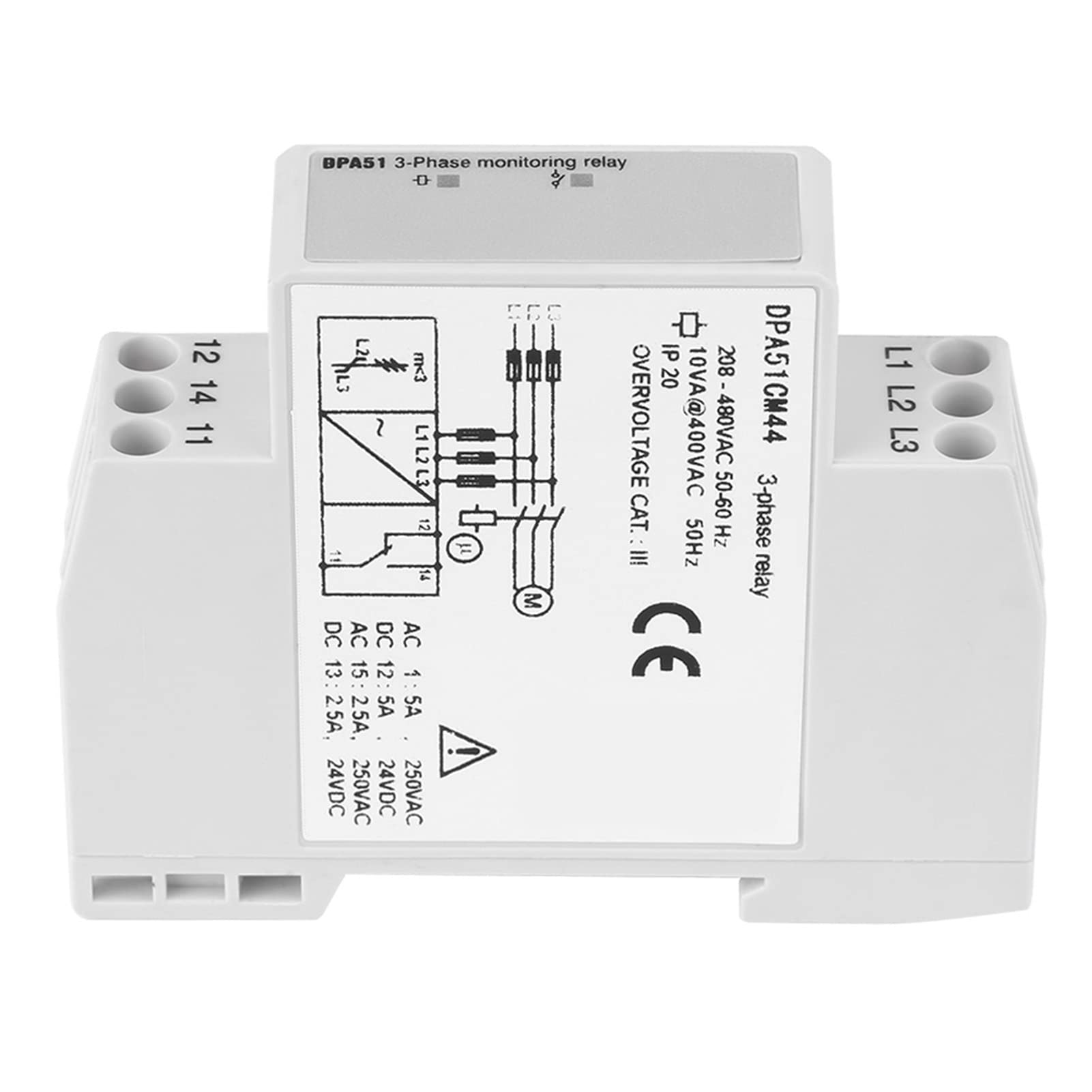 DPA51CM44 Protezione Sequenza Fasi Relè di Monitoraggio Trifase 208-480 V CA.