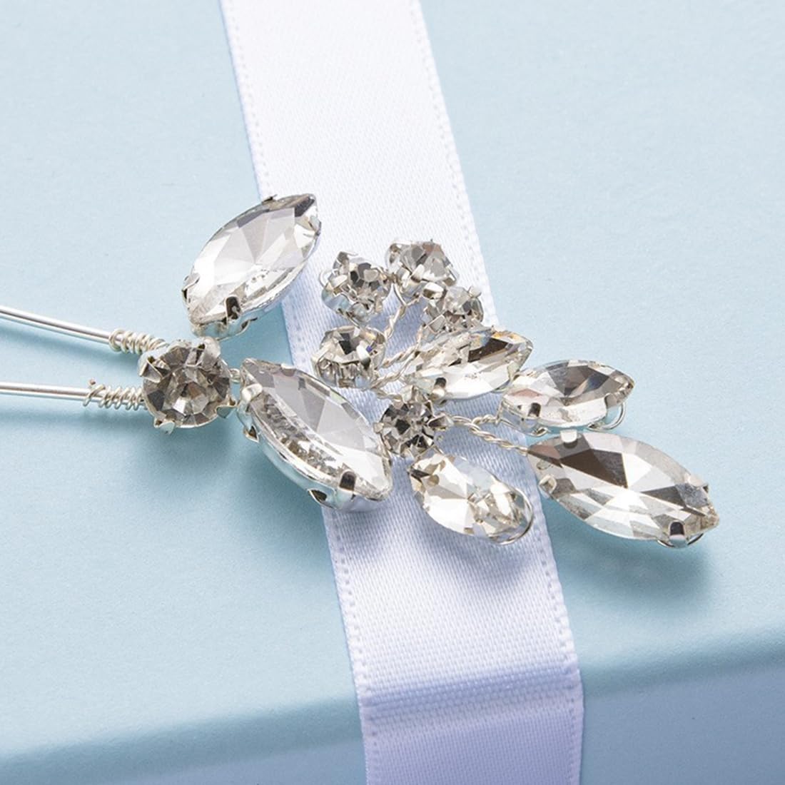 3 Pezzi Forcine per capelli da sposa con cristalli argentati Accessori per Capelli da Sposa Eleganti Forcine per Capelli per Donne Sposa Damigella d'Onore Ragazze(argento)