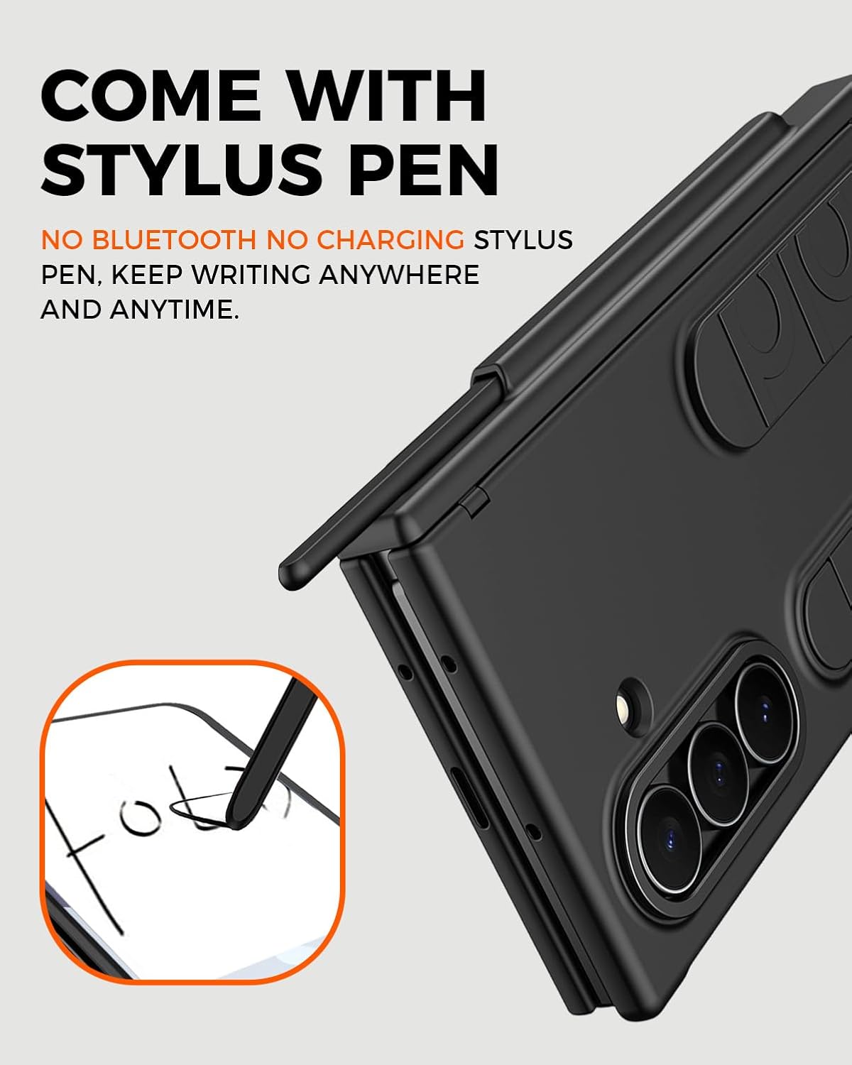 NINKI S Pen for Samsung Galaxy Z Trifold Case with Card Holder & Finger Strap,Shockproof Hinge Screen Protector + Wallet + Stand Handle Grip for Galaxy Z Trifold Phone Case with S Pen Holder Men Black