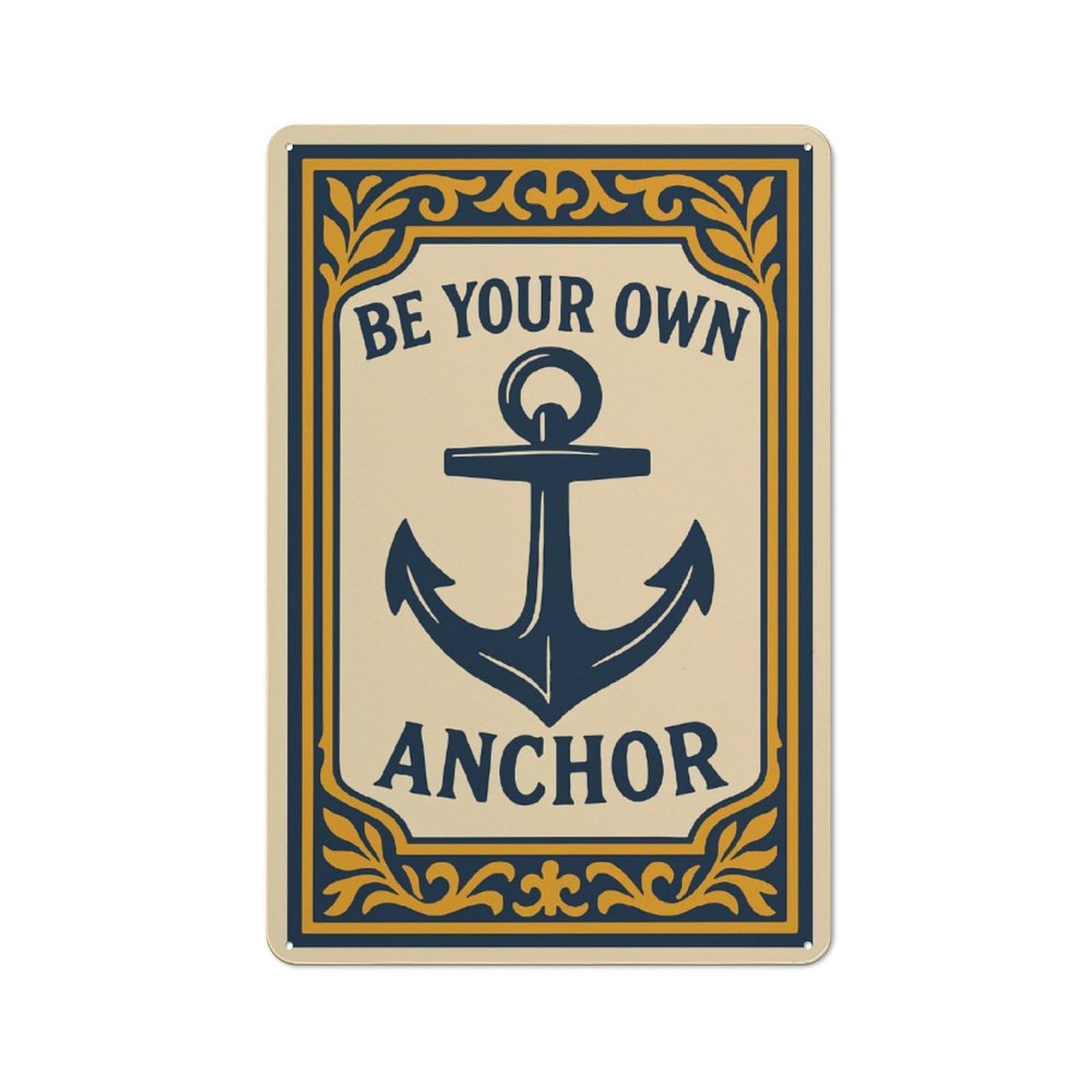 Junmoney Style-23 Vintage Metal Plaque 30X20cm Featuring Be Your Own Anchor For Hallway Wall, For Wall Display Collectors