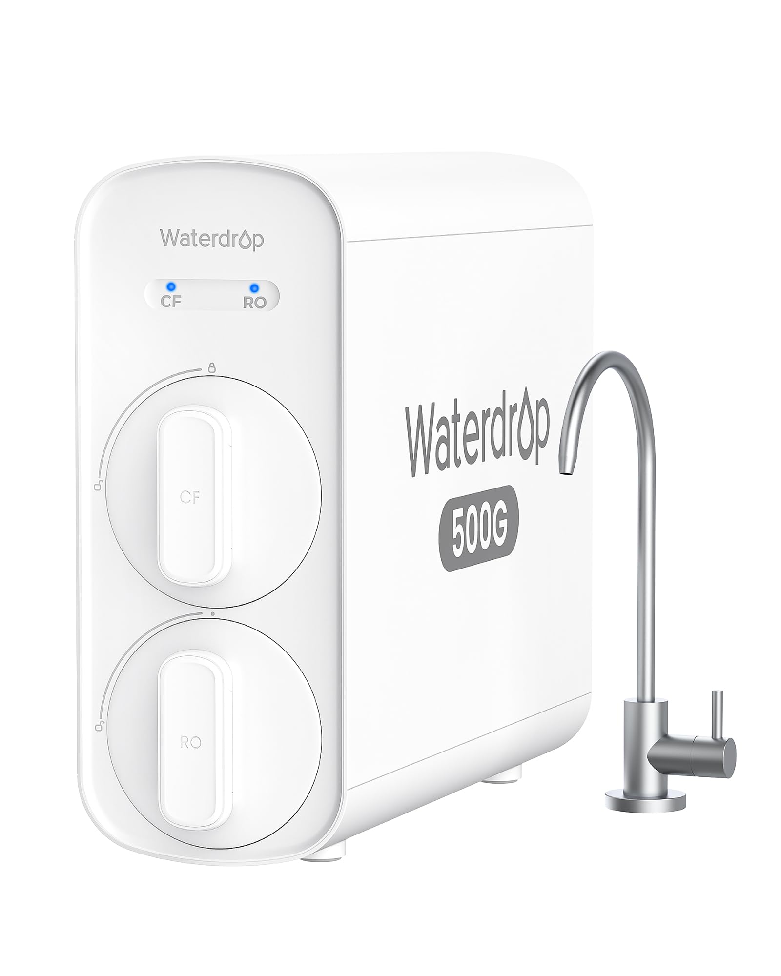 Waterdrop G5P500 Reverse Osmosis Water Filter, NSF/ANSI 372 Certified, 7 Stage Reverse Osmosis System, 500G RO Water Filtration System, 2:1 Pure to Drain, Reduces TDS PFAS, BPA Free Pure Whi