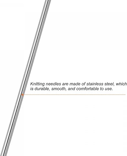 Miniatura 3 de uxcell Juego de 2 pares de agujas de tejer, 0.126 in de diámetro, 15.75 pulgadas de largo, acero inoxidable, agujas de suéter de doble punta para