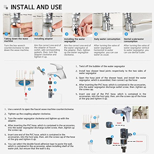 SMAGREHO Dental SPA Water Jet Oral Irrigator Flosser Tooth Care Whiten Cleaner Set - Thumbnail 4