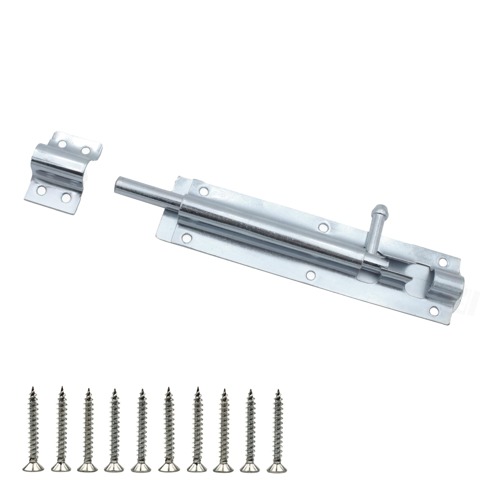 Keypak Zinc 150Mm Tower Bolt Plated Extended Length Security Lock With Corrosion Resistant Finish