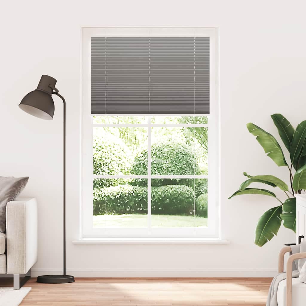 Store plissé Anthracite 120x200 cm Largeur Tissu 119,4 cm Store zébré Occultation légère Protection Solaire Salon Chambre Bureau Montage Mural sans perçage