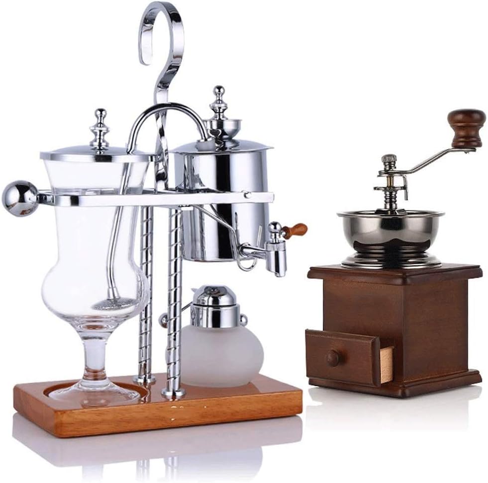 Cafetera Sifón Manual Automática de Acero Inoxidable y Vidrio