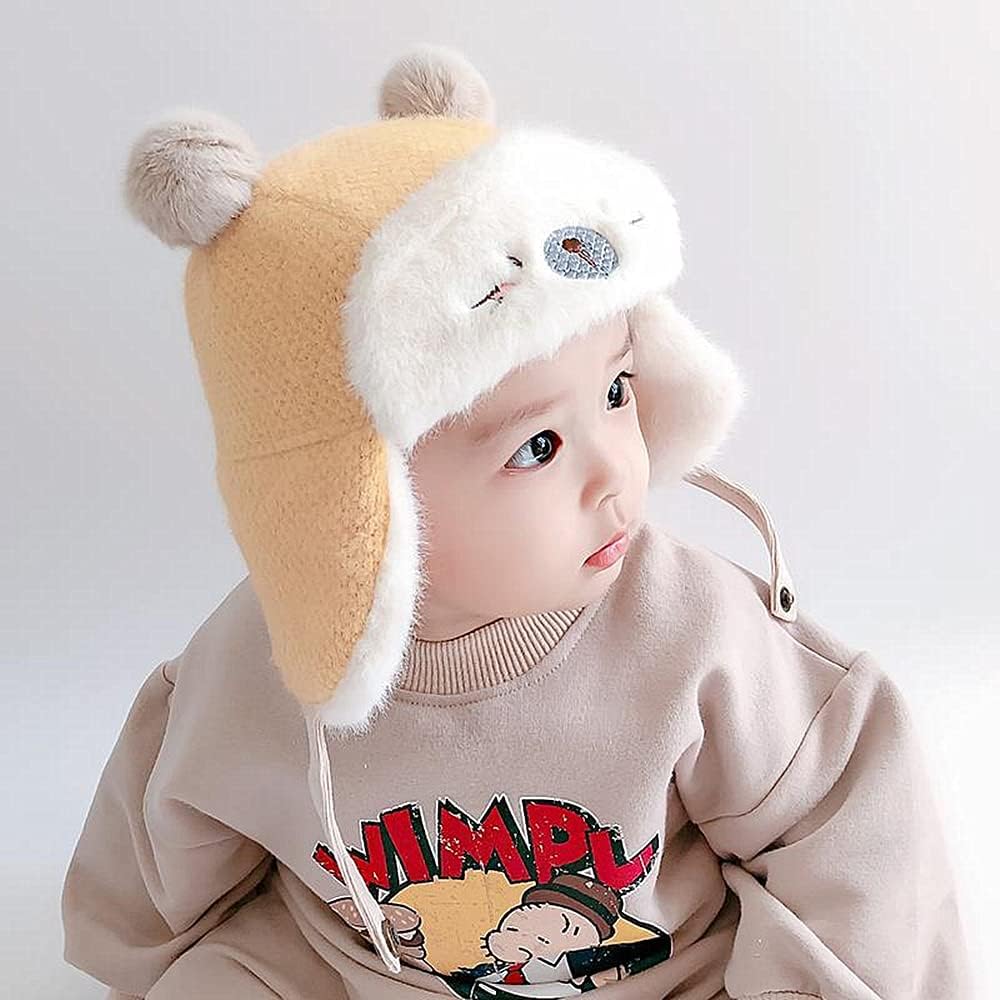 XYX Crochet Earflap Fleece Hats Beanie Cap Winter Warm Knit Caps for Toddlers Baby Girls and Boys - Image 4