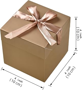 Gift Box with Ribbon, 6pcs, Gold, 444,For Father's Day | For Birthday, Anniversary, Mother's Day,Christmas Day,Soccer game,Soccer gift box,Football fan gift