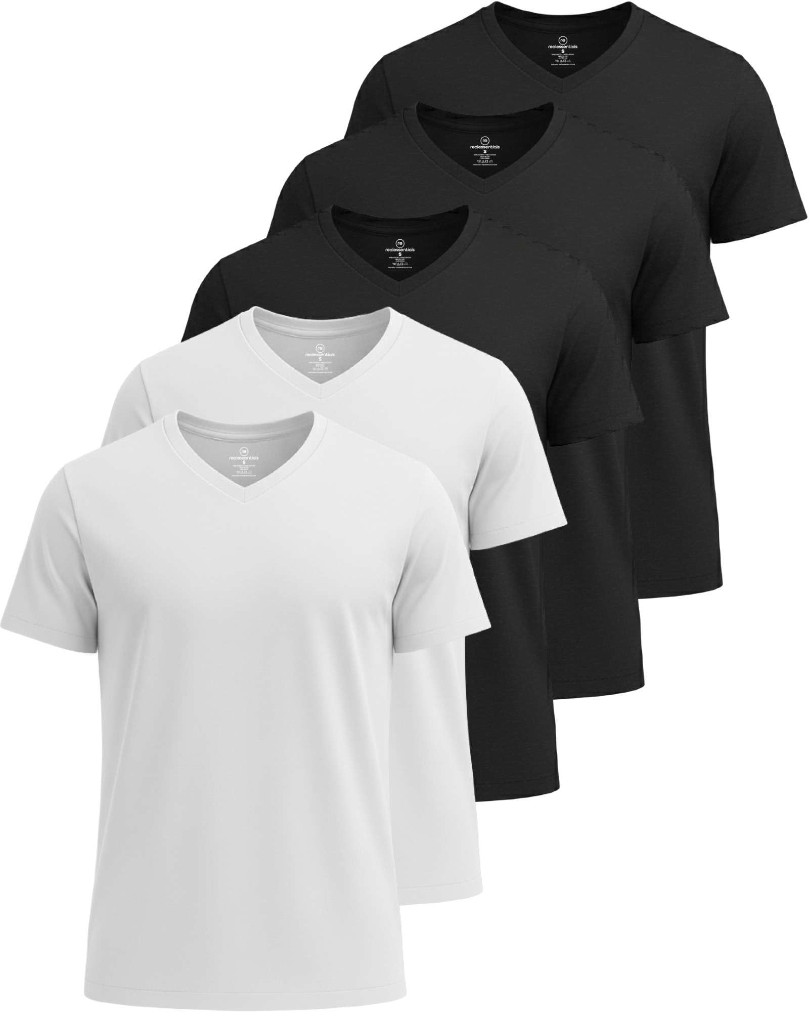 5 Pack Men's Dry Fit V Neck Workout T Shirts Athletic Gym Fitness Tees