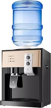 Top Loading Water Cooler, 3 Temperature Settings Water Dispenser for 5 Gallon Bottle, 1.2 to 5 Gallon Countertop Water Dispenser for Home Office Coffee