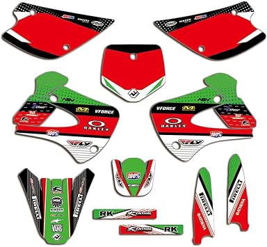 Graphics Kit Stickers Decals Compatible with 1998-2013 Kawasaki KX85 KX100 KX 85 100 and Free Custom Number